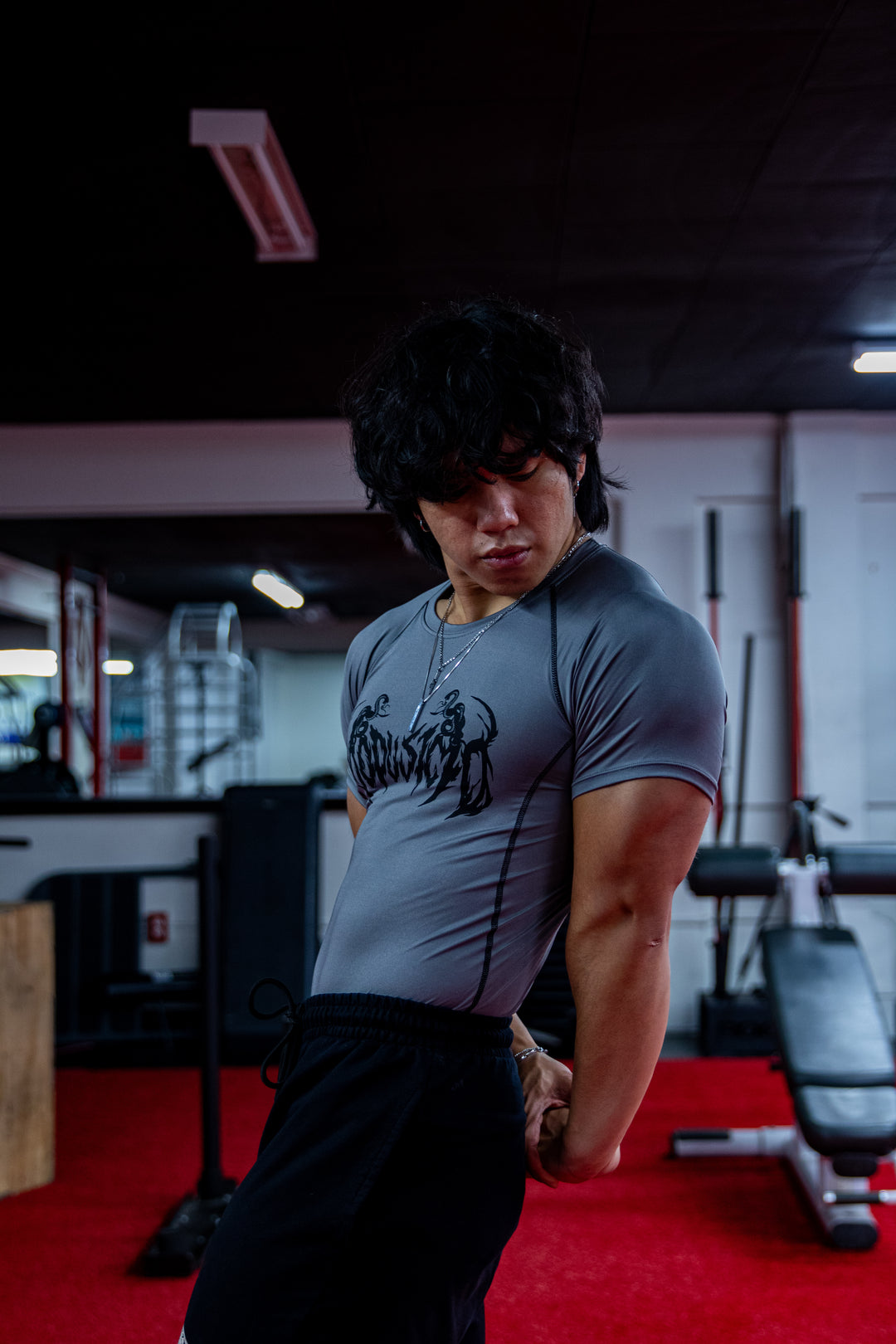 "Deadly" Compression T-Shirt Steel Gray