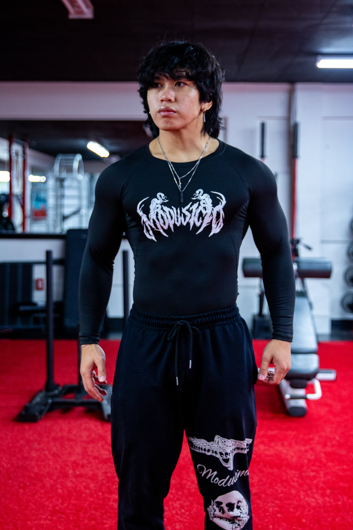 "Deadly" Compression Long Sleeve T-Shirt Black