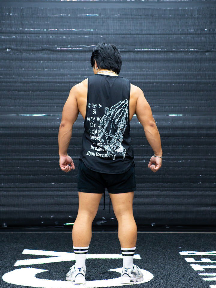 I Pray For Drop Tank Top Black