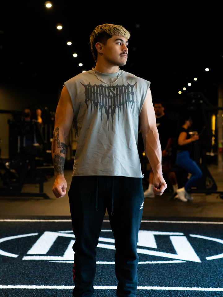 Sigil Raw Hem Muscle Shirt Misty Gray