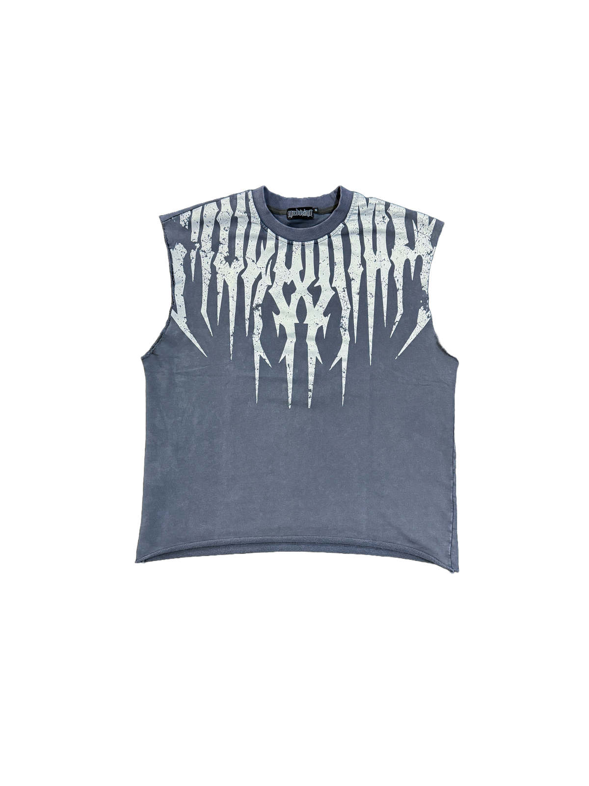 Jackpot! Raw Hem Muscle Shirt Storm Wash
