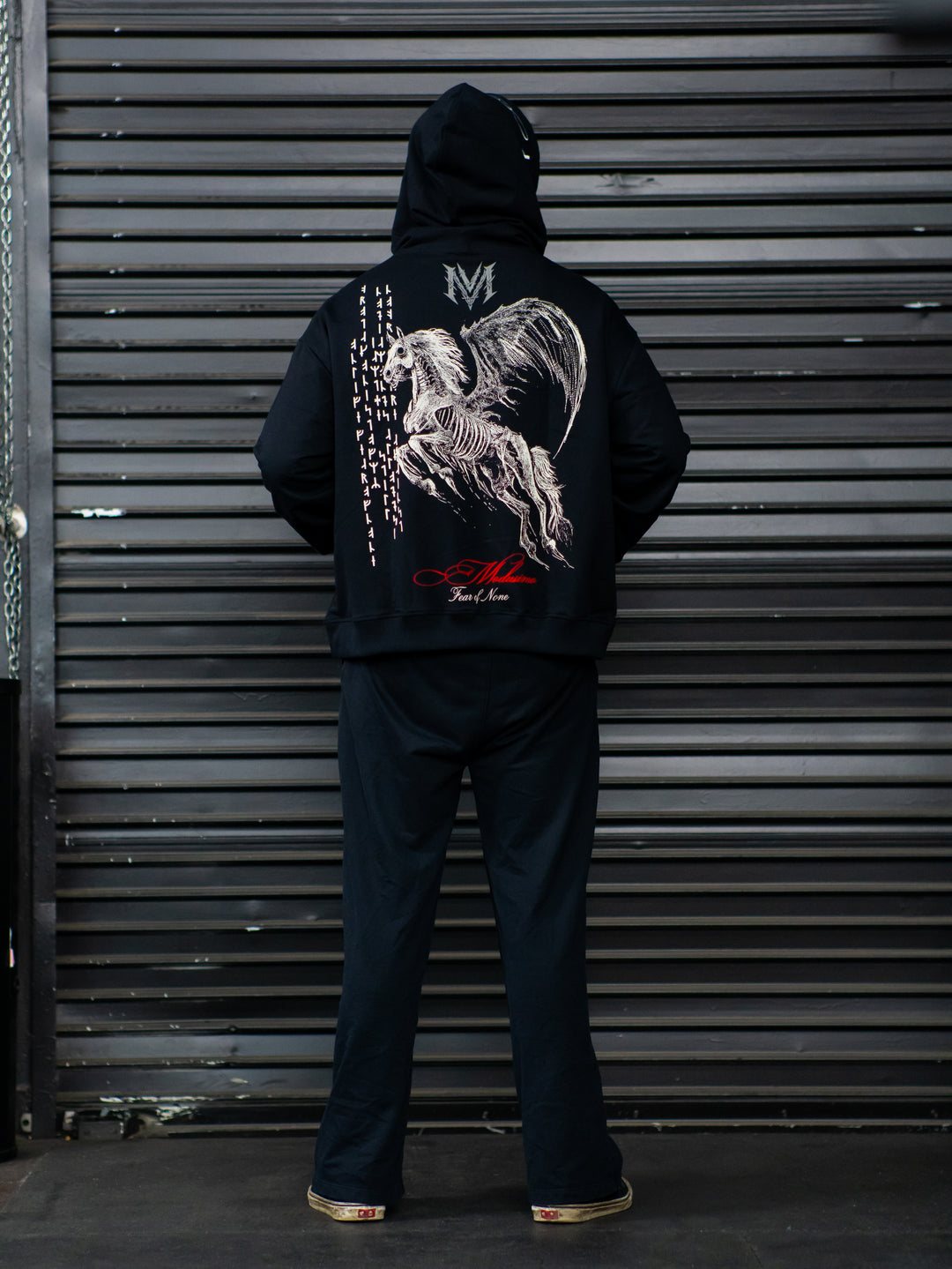 Into Battle Stringed Hoodie Black