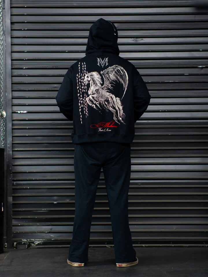 Into Battle Stringed Hoodie Black