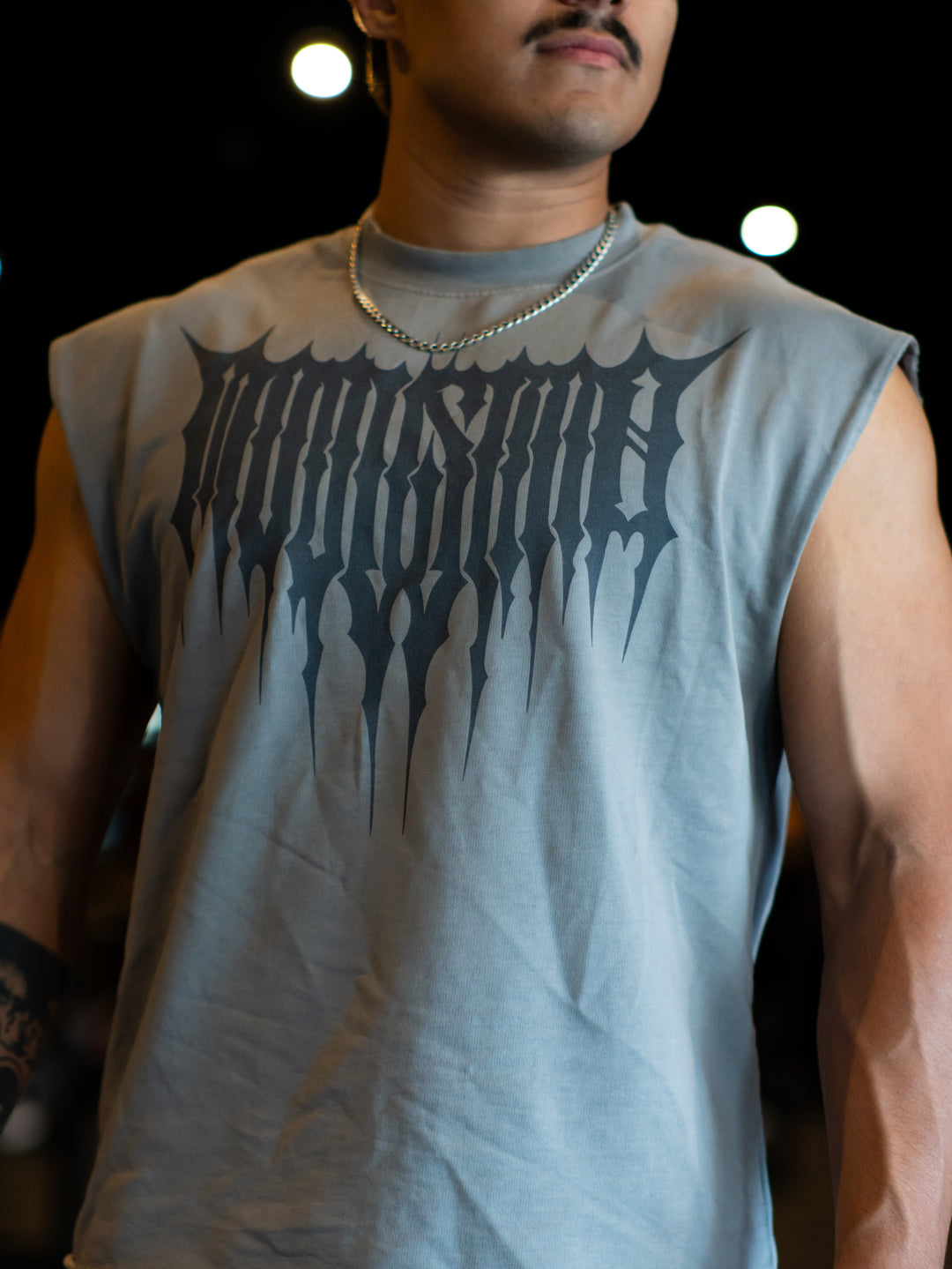 Sigil Raw Hem Muscle Shirt Misty Gray