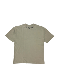 Chase the Night Premium oversized tee in snakestone, front flat lay with moon phase collar print